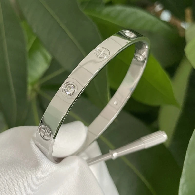 Joyería de marca de lujo, abalorio de acero inoxidable a la moda, joyería de lujo, brazalete de amor, pulseras Cartierred de tornillo