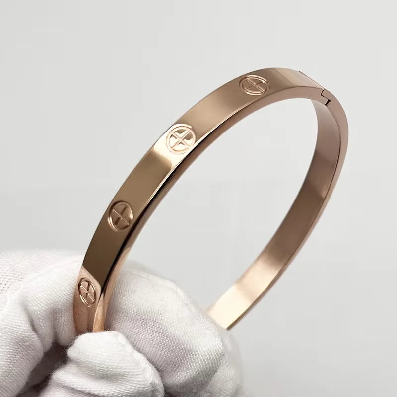 Joyería de marca de lujo, abalorio de acero inoxidable a la moda, joyería de lujo, brazalete de amor, pulseras Cartierred de tornillo