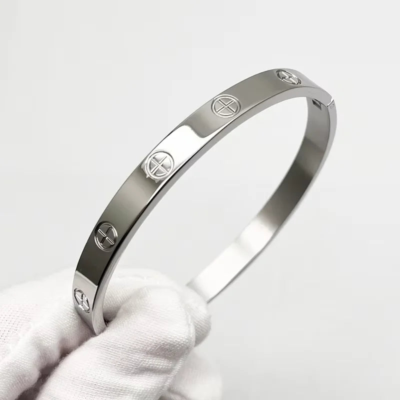Joyería de marca de lujo, abalorio de acero inoxidable a la moda, joyería de lujo, brazalete de amor, pulseras Cartierred de tornillo