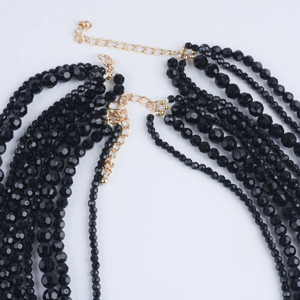2025 New Indian Ethnic Multilayer Handmade Beaded Waterfall Shape Necklace Women Bohemian Statement Vintage Necklace Jewelry