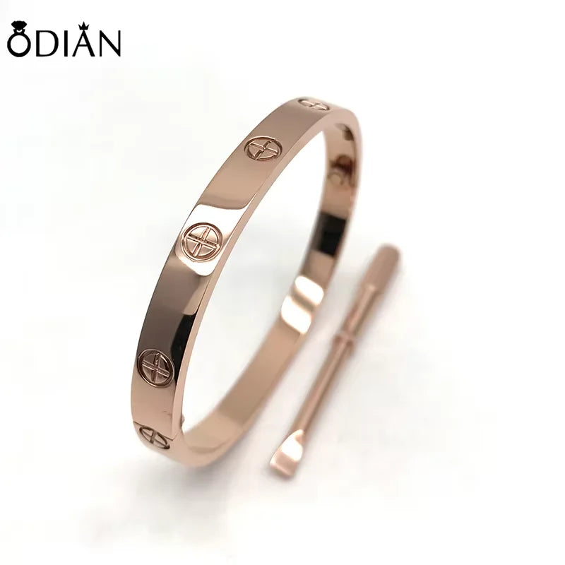 Joyería de marca de lujo, abalorio de acero inoxidable a la moda, joyería de lujo, brazalete de amor, pulseras Cartierred de tornillo